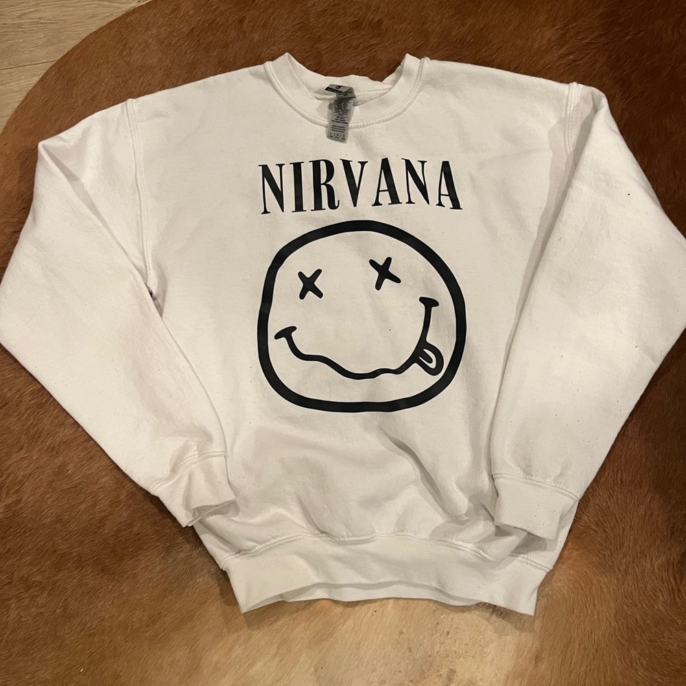 Nirvana White Sweatshirt - youth L